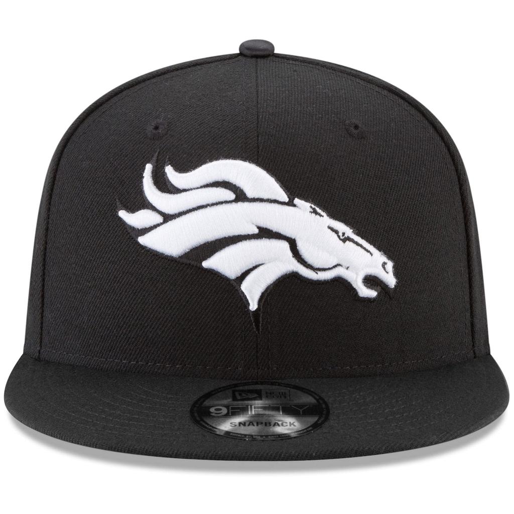 New Era Denver Broncos Hat NFL Black White 9FIFTY Snapback Adjustable Cap Adult One Size