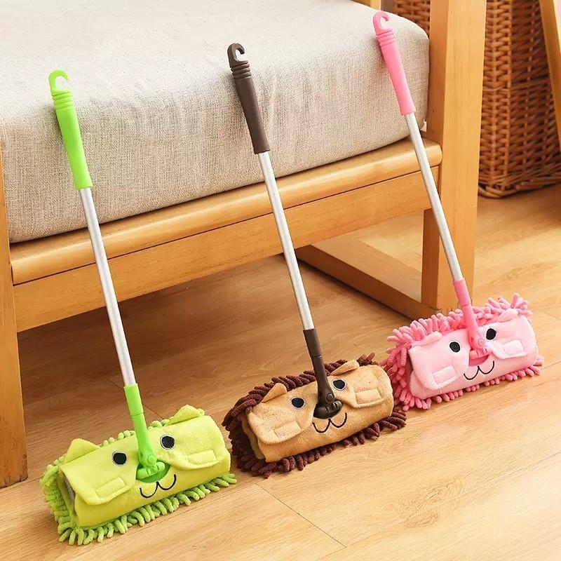Cleaning Play Childrens Mop Set With Reusable Dustpan Flat For Tool Educational