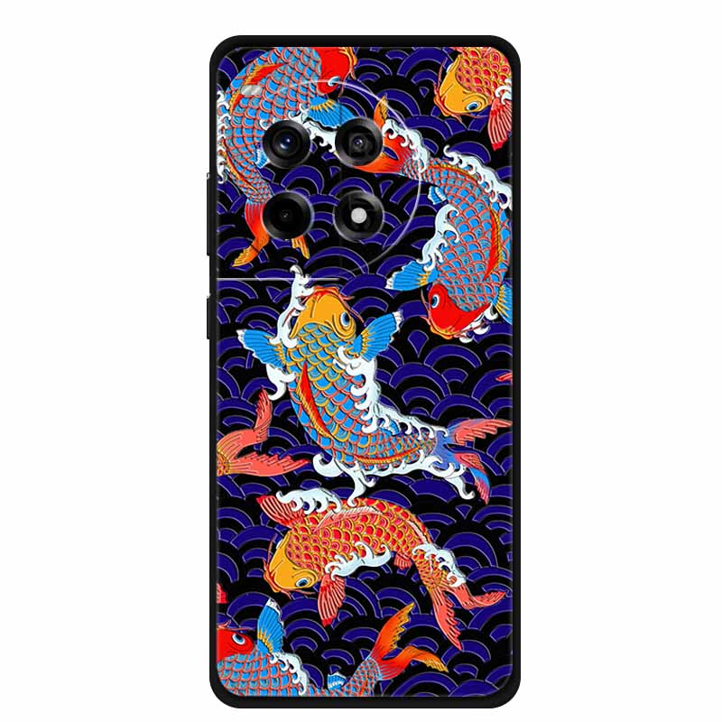 3D Relief Emboss Case For OnePlus 13 5G 11R Ace 3 2 Pro OnePlus 12R Phone Case Black Silicone Soft Back Cover Cases Funda Coque