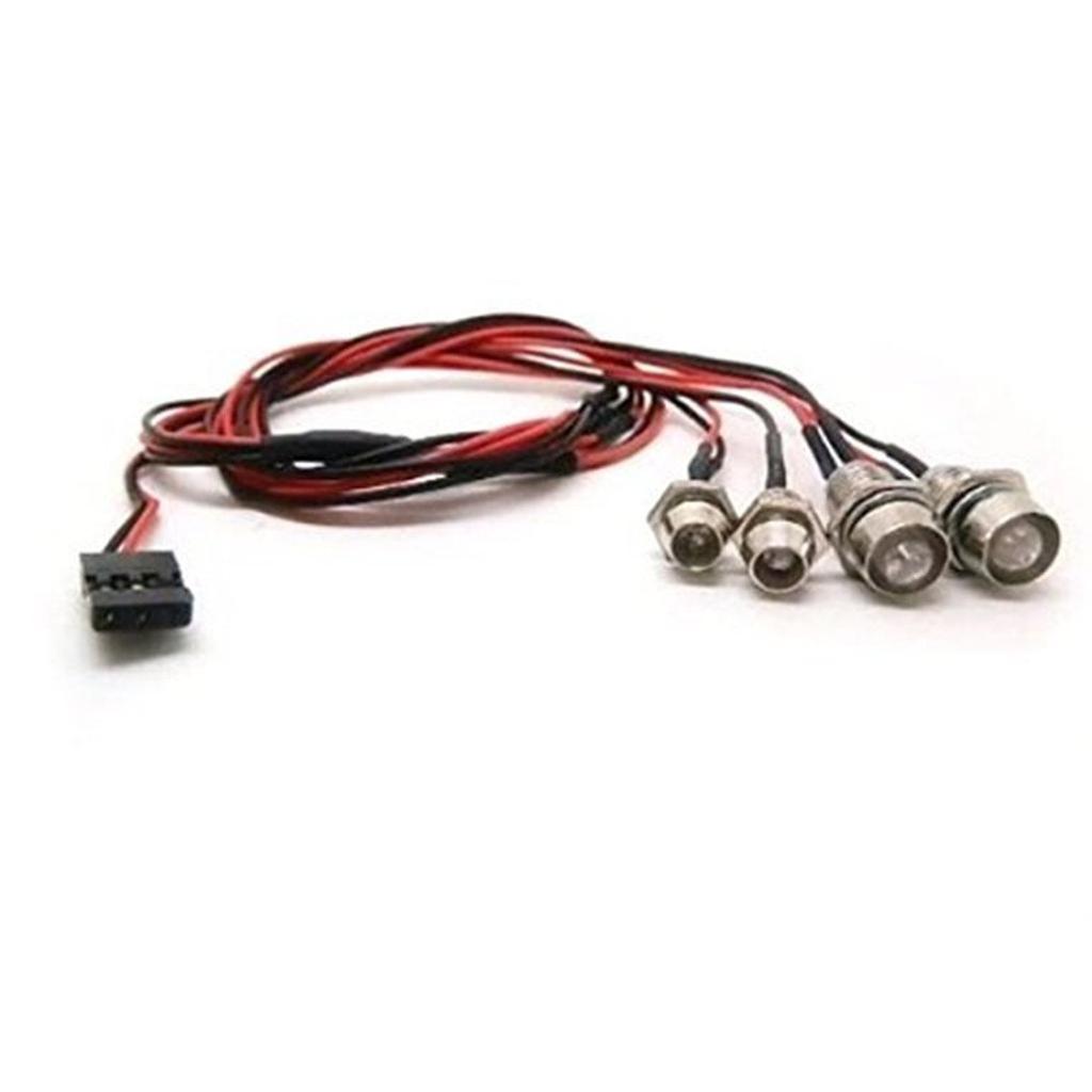 Kalevel RC Car LED Light Unit Light Taillights and Headlights for RC RC Model and RC LED Lights for HSP Tamiya D3 White 5mm and 2 Red 4-LED Kit, Cars,