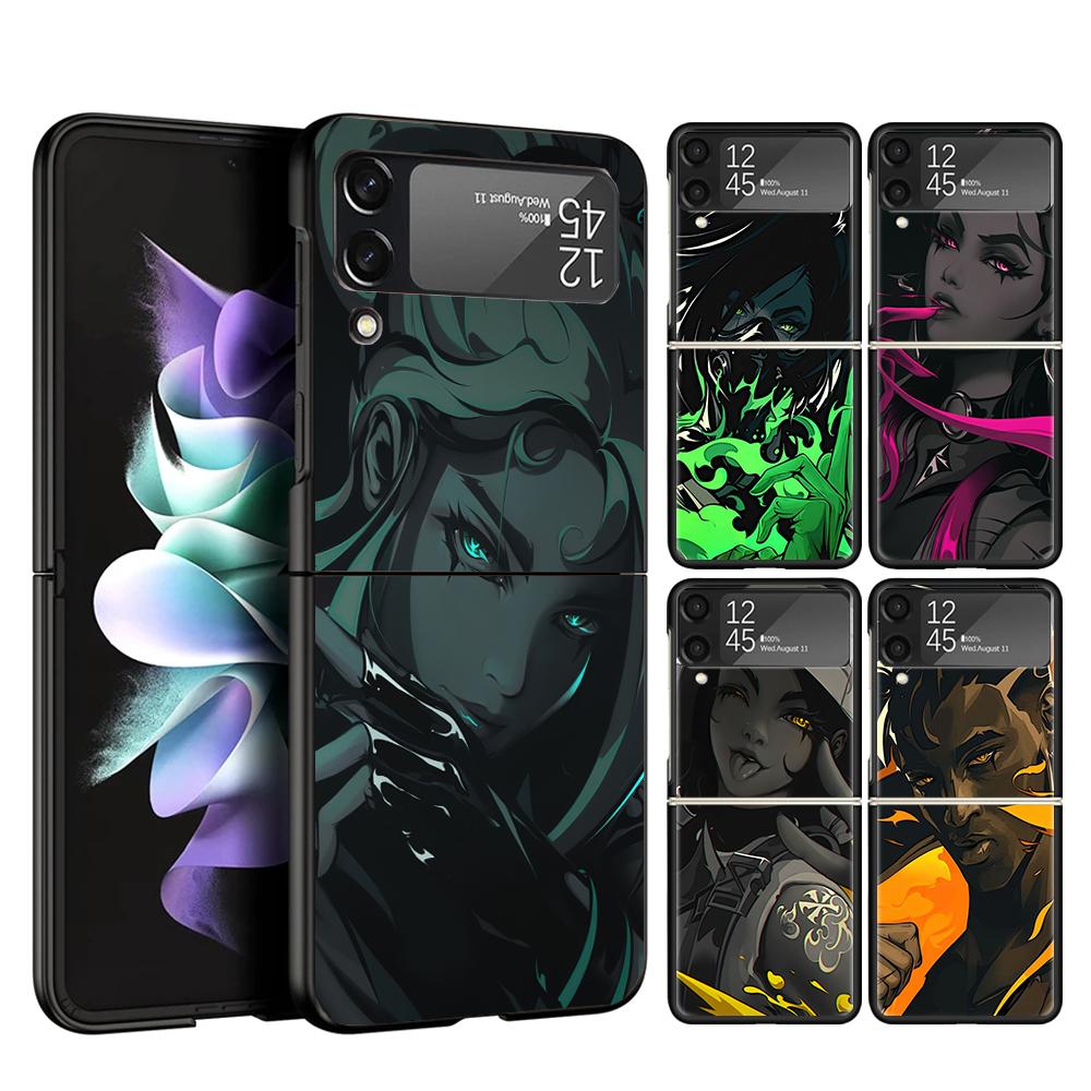 Valorant Game Cool Cover Phone Case For Samsung Galaxy Z Flip 7 6 5 4 3 5G Flip7 Flip6 Flip5 Flip4 Flip3 Black Fundas Shell Gala