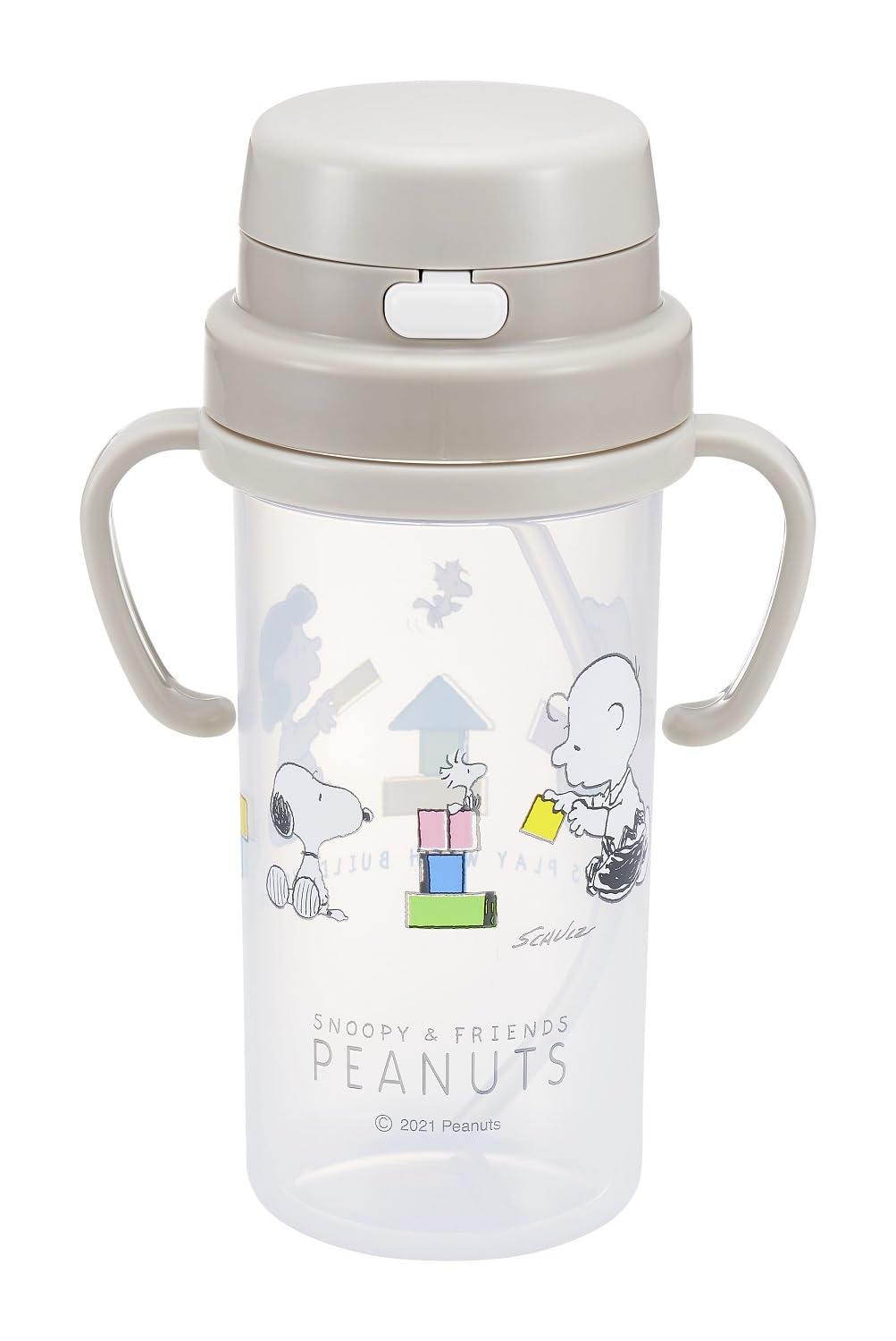 

OSK Snoopy Бутылка с трубочкой 370 мл SC-370S серый