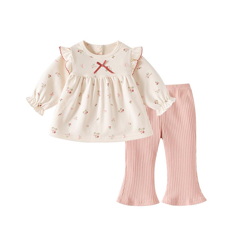 

Floral Two-Piece Baby Girl Set - Long Sleeve and Flare Pants (0-6 Years) 100cm