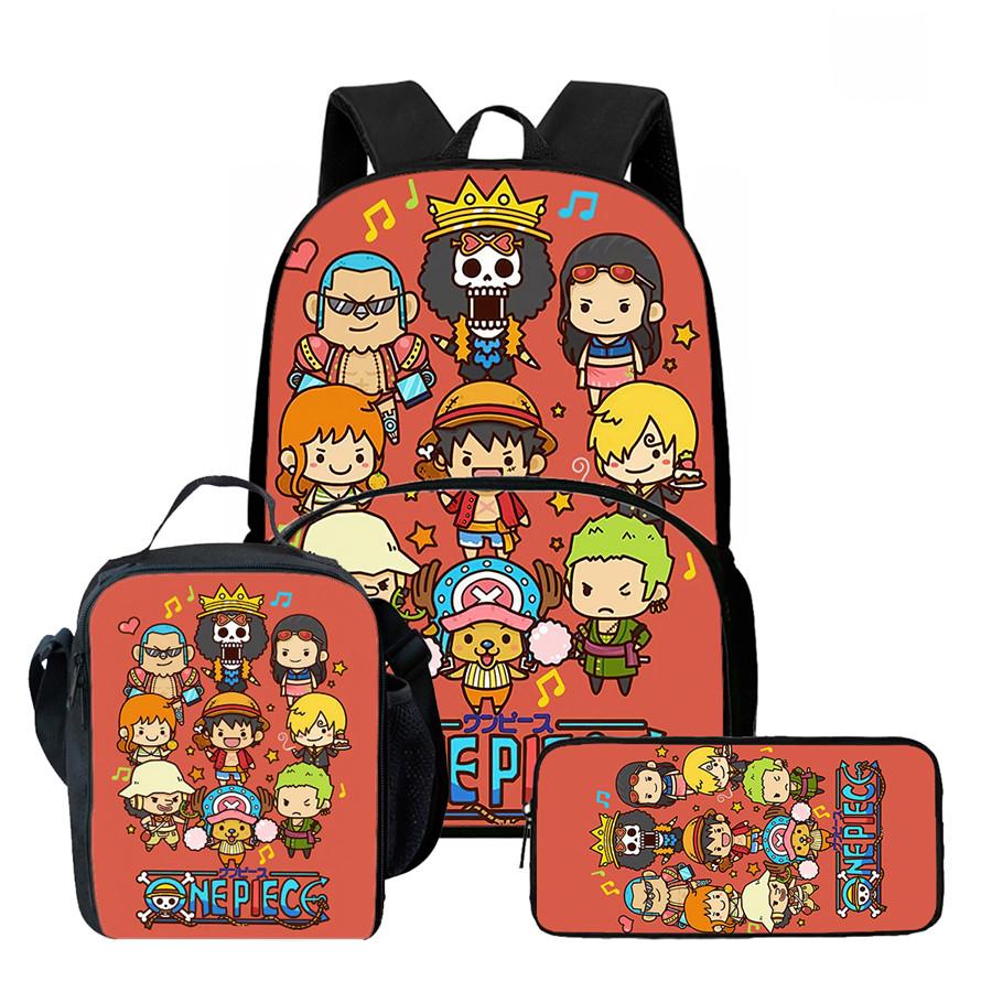 15 Inch One Piece Lightweight 3PCS School Backpack Set with Front Pocket, Lunch Bag, Pencil Case, Unisex for Boys Girls Age 6-10