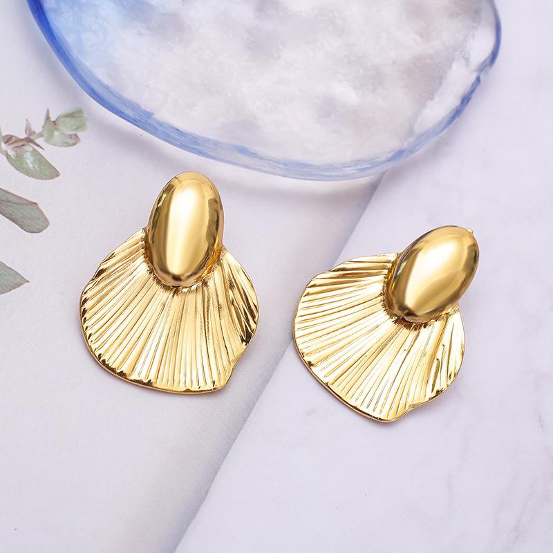 Exquisite Irregular Leaves Texture Flowers Dangle Earring for Earring Luxury Creative Polygonal Geometric Jewelry Girl Gift