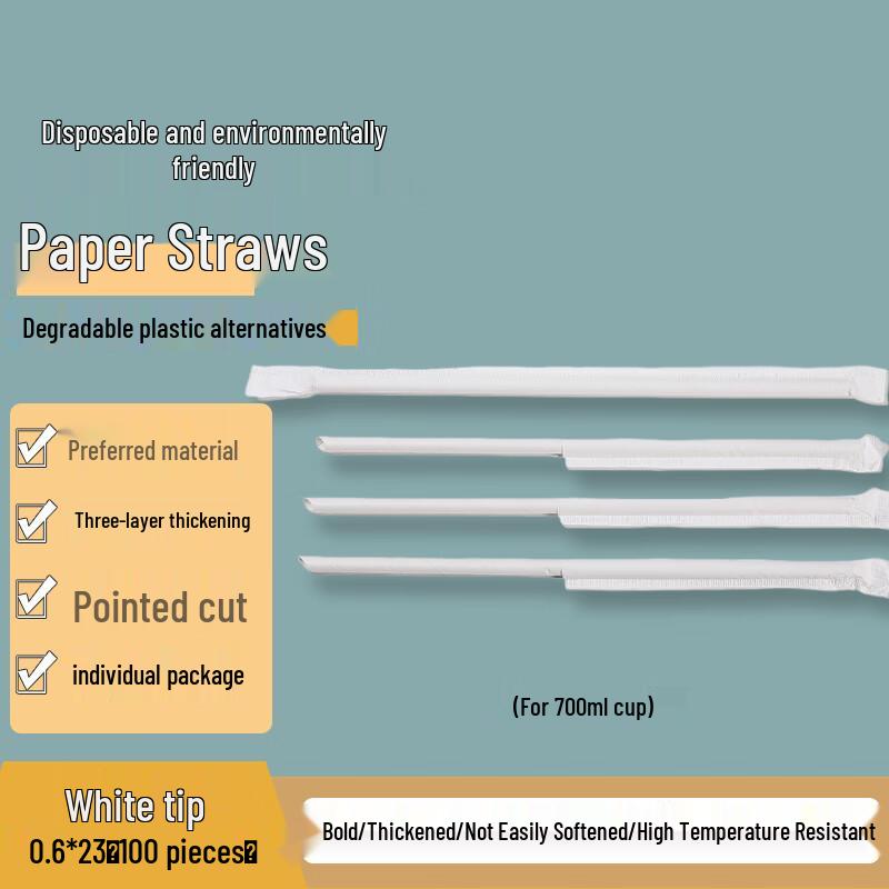 Yuchu Individually Wrapped Disposable Paper Straws