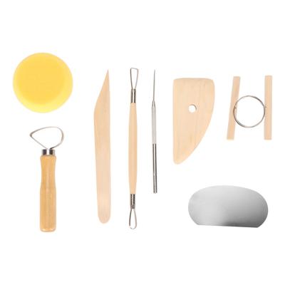 8Pcs Clay Sculpting Tools Wooden Handle Stainless Steel High Hardness Modeling Clay Tools for