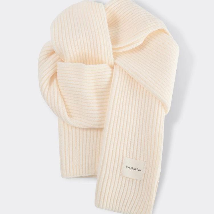 Solid Color Thicken Knitted Versatile Scarf for Women Winter Soft Comfortable Korean Version Warm Shawl for Women Female Outdoor