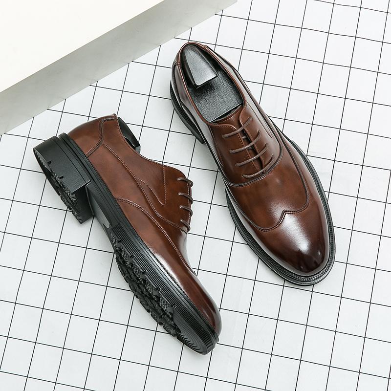 Herren Büroschuhe Gentleman Brogue Business Lederschuhe Schnürschuhe Freizeitschuhe Hochzeitsschuhe Gesellschaftsschuhe Übergröße 48