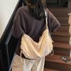 Canvas bag women's large-capacity new spring and summer casual solid color fashion shoulder messenger bag commuter tote bag