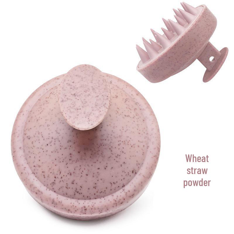 Eco-Friendly Wheat Straw Scalp Massager: Soft Rubber Shampoo Brush for Men & Women
