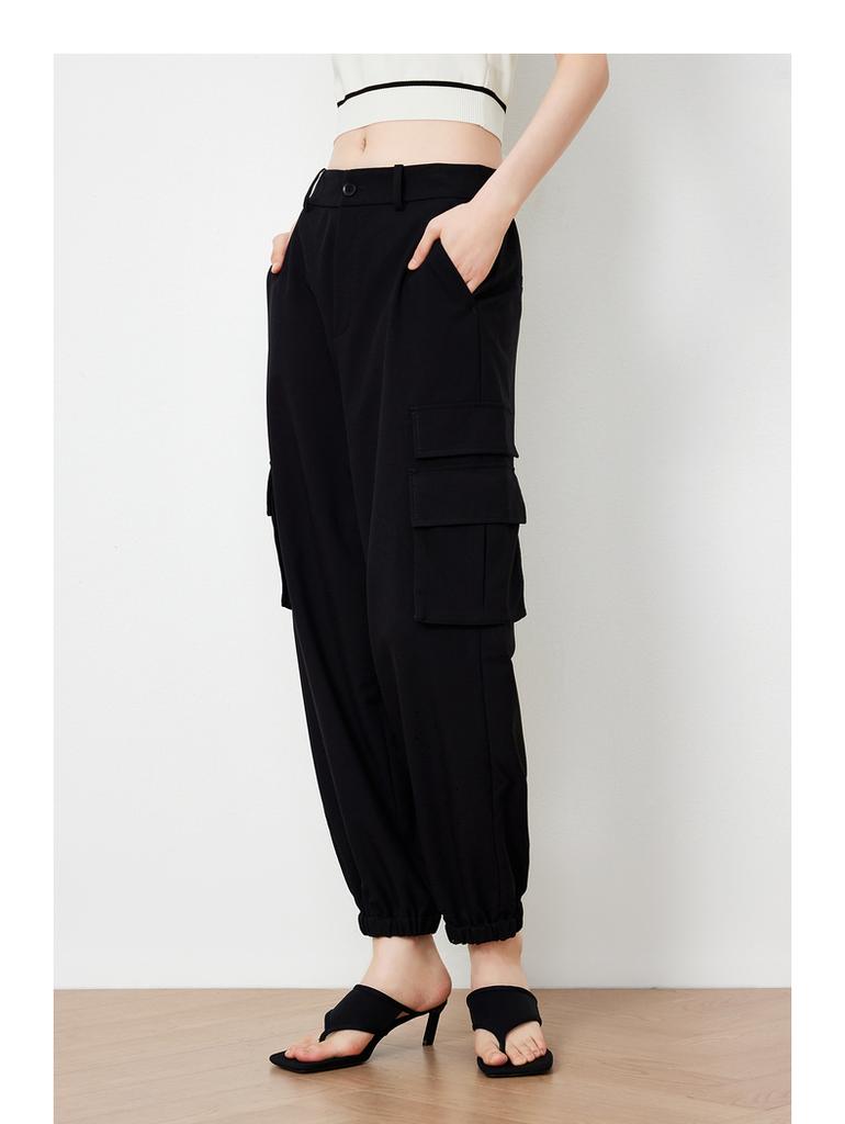JZ Jiuzi Women's Spring and Autumn New Workwear Style Casual Pants JWDC11018