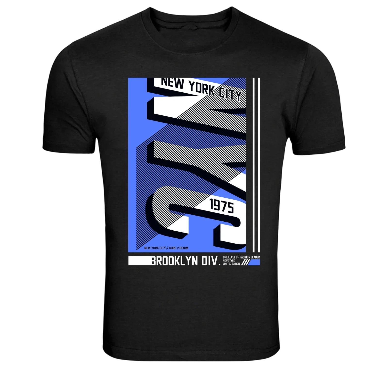 New York City Brooklyn Division 1975 Urban Streetwear Graphic T-Shirt M