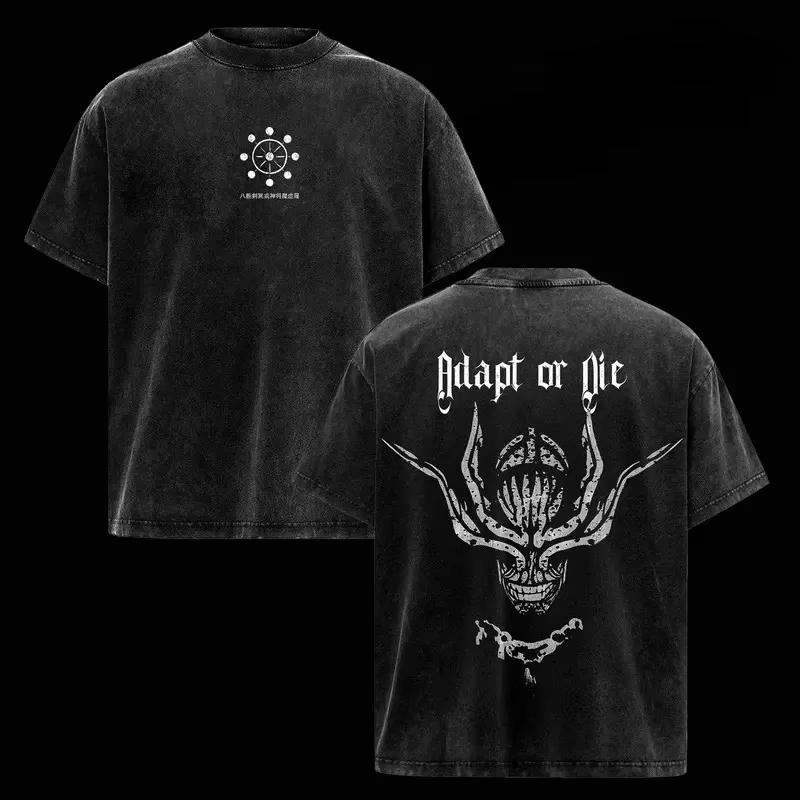 

Jujutsu Kaisen Mahoraga Printed Tee Men s Clothing Retro Washed T-shirts Cotton T Shirt Harajuku Summer Tshirt S