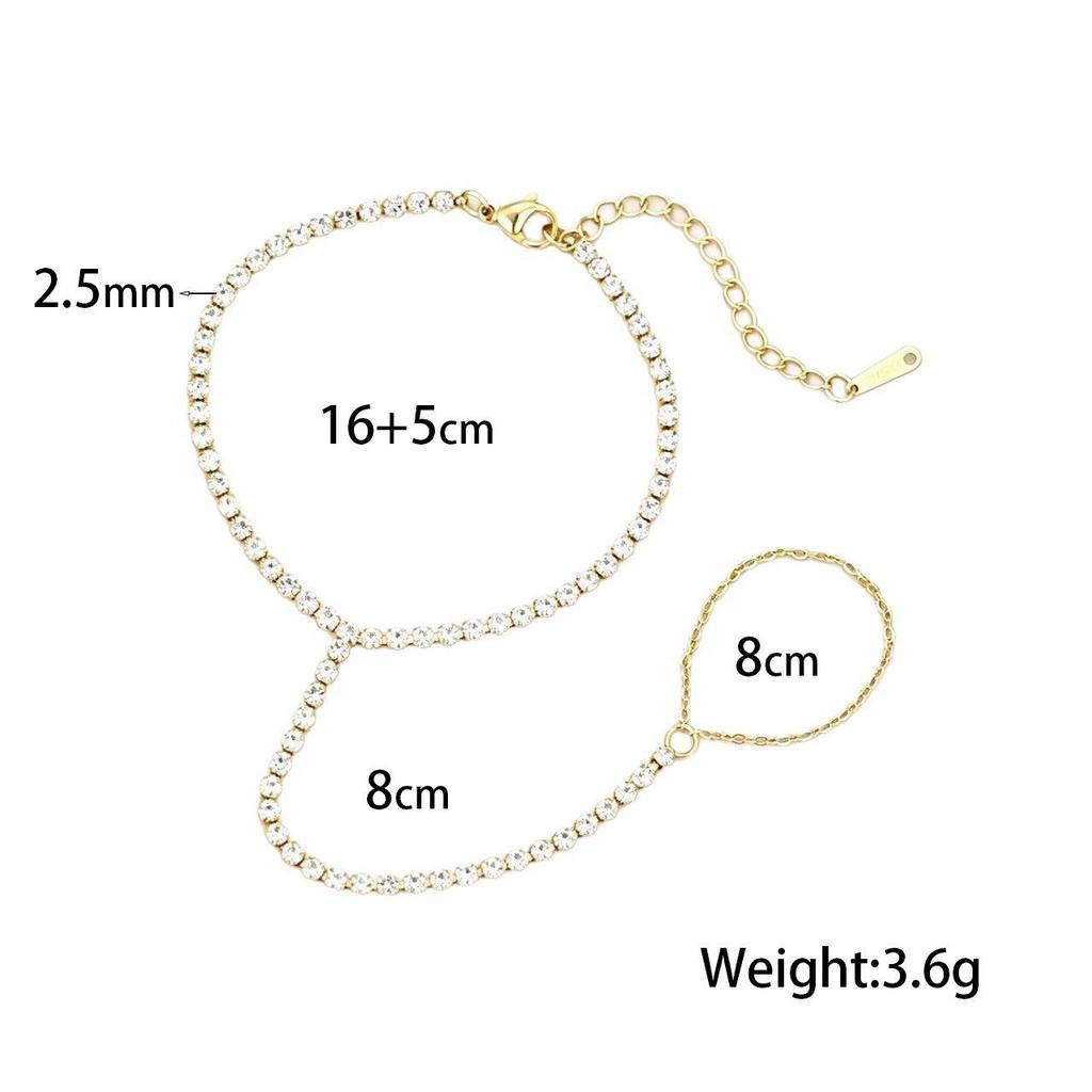 Gold-Plated Double Layer Thin Chain Stainless Steel Hand Chain Jewelry