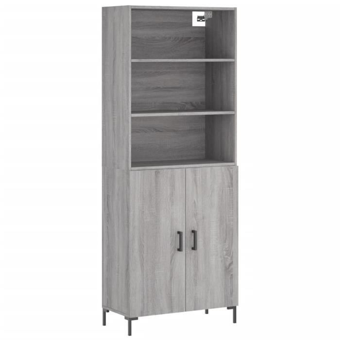 VidaXL Highboard Sonoma Grey 69.5x34x180 Cm Engineered Wood 3189259