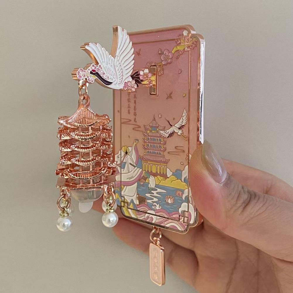 Kreative Chinesische Stil Kühlschrankmagnete Dreidimensional Leuchtend Gelber Kran Turm Kühlschrank Magnetischer Aufkleber Küchen Dekorationen