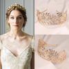Baroque Style Wedding Party Headband Model Show Hairband with Leaves Headband