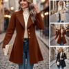 Damen Mittellanger Wollmischungs-Mantel 2026 Herbst Schmal geschnitten Halbt turtleneck Überzieher