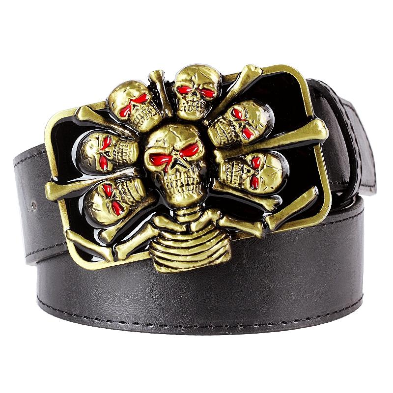 

Красный глаз демона череп ремень с пряжкой модные кожаные ремни ад дьявол хип-хоп шоу пояс Прямая доставка