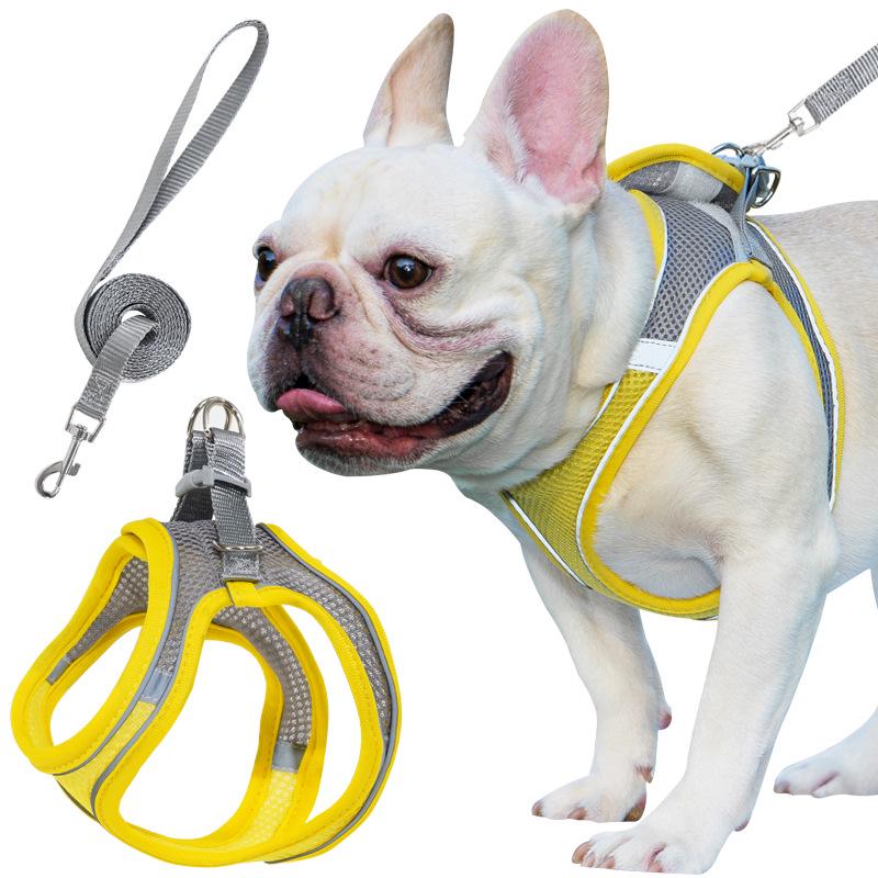 Reflective Vest-Style Pet Harness and Leash Combo