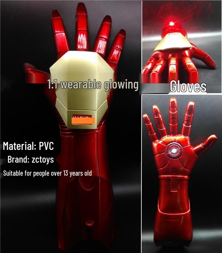 

Светящийся носимый шлем и перчатки Железного человека Косплей игрушки для детей