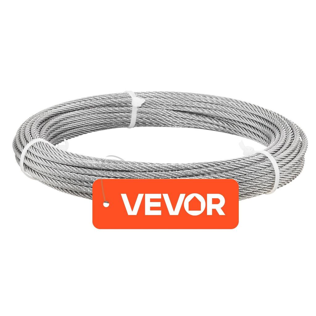 3.2 Mm Wire Rope Kit, 12.2 M Length, 316 Stainless Steel Wire Cable, 7.1 kN Breaking Strength, 7 X 7 Strands Construction, Steel Cable for Deck