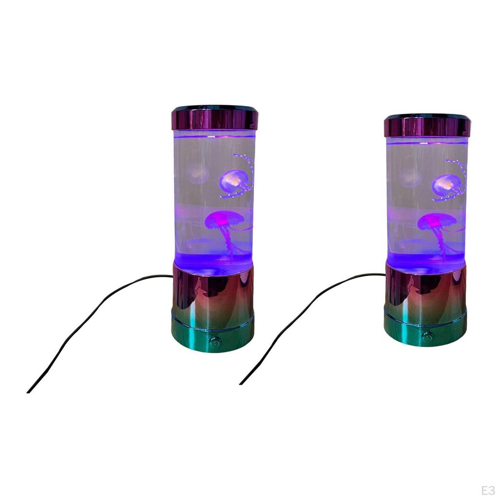 Jellyfish Lamp Aquarium Tank Night Light Desk USB Powered for Birthday Dormitories
