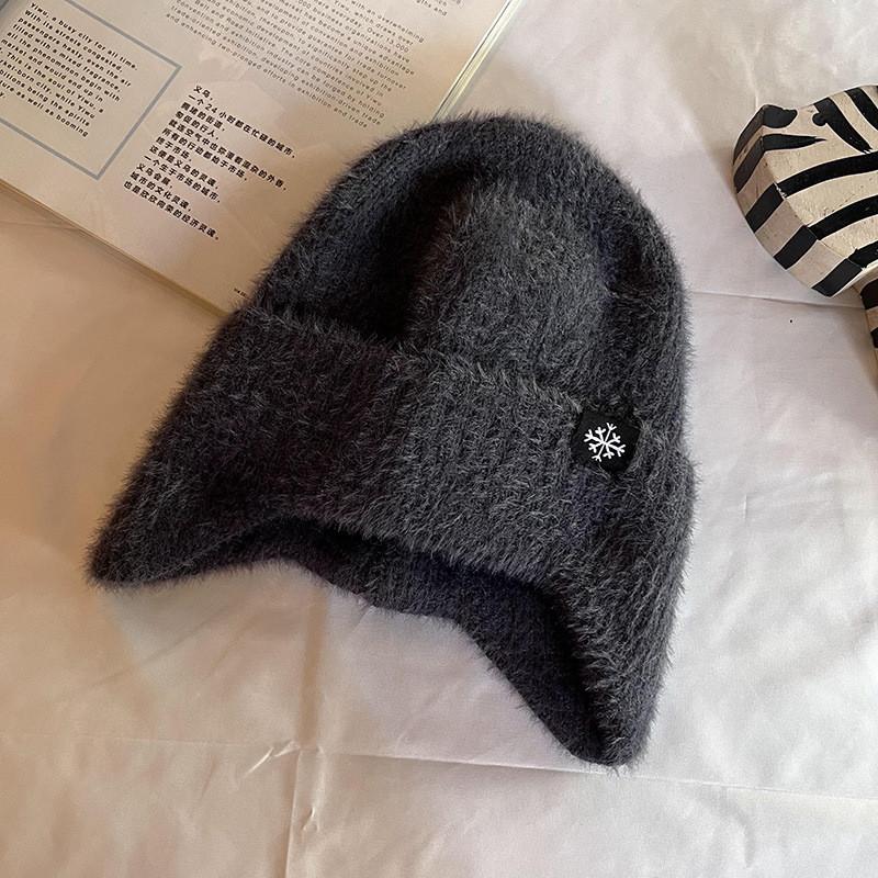 Soft Polyester Knit Ear Cover Hat For Autumn Winter Casual Womens Wear