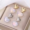 Love Earrings Jewelry Fashion Versatile Alloy Earrings Niche Light Luxury Acrylic Stud Earrings Women