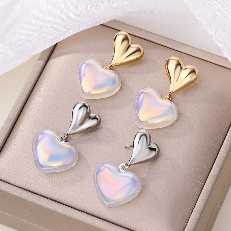 Love Earrings Jewelry Fashion Versatile Alloy Earrings Niche Light Luxury Acrylic Stud Earrings Women