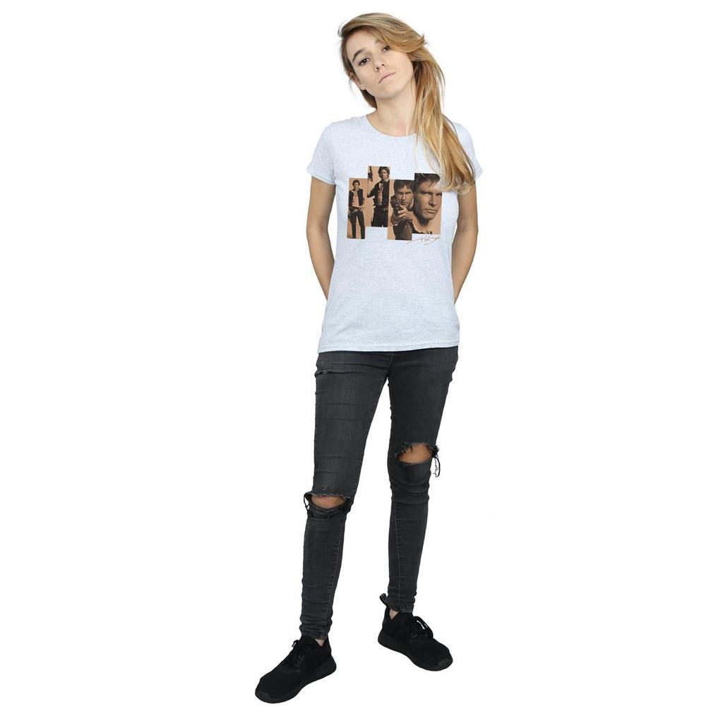 STAR WARS Damen/Damen Han Solo Photoshoot Baumwoll-T-Shirt