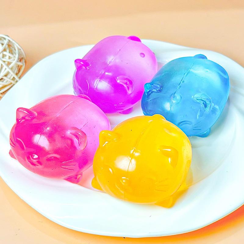 Crystal Cat Soft and Glutinous Toy Sensory Stress-relief Slow Rebound Stretchable Gel Filled Soft Ice Blind Box
