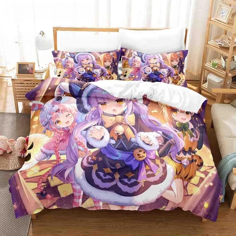 Anime Series Princess Bedding Set 200x200cm Duvet Cover Pillowcase , Anime Character Duvet Cover Set Luxury Boy & Girl Gifts