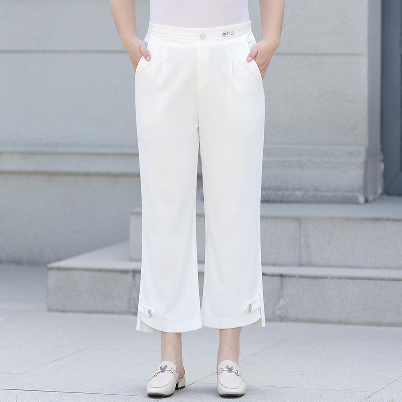 

Летние женские брюки облегающего кроя сделают вас стройнее. Прямые повседневные брюки для женщин эластичные и дышащие. 4XL белый