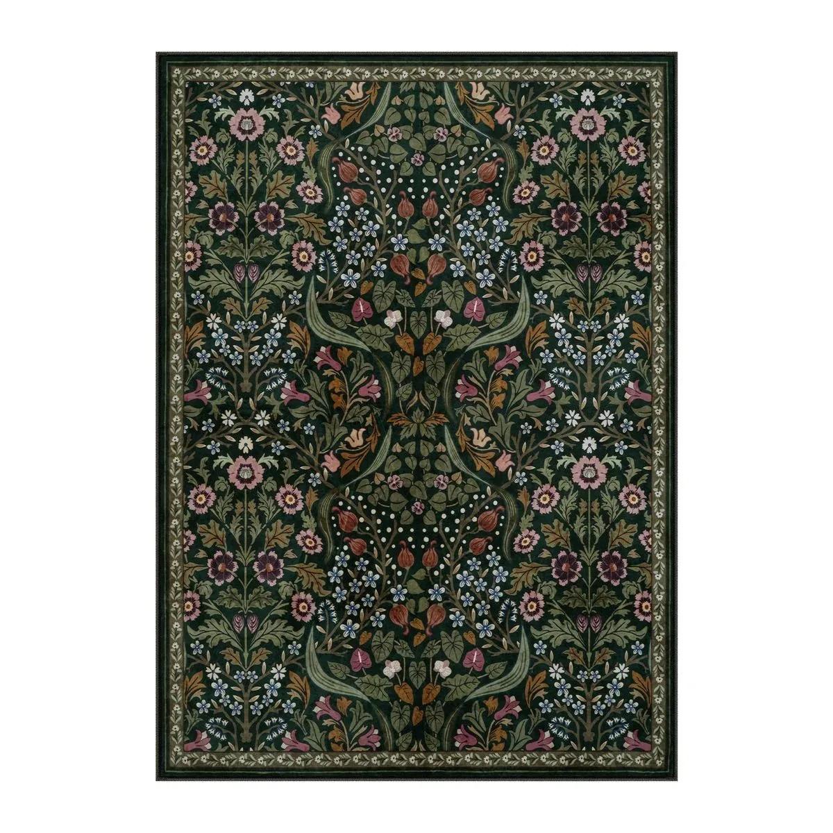 Богемный цветочный ковер Яркий цветущий цветочный ковер для гостиной Минималистичный декоративный ковер для спальни Моющийся ковер 40X60CM