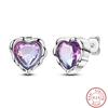 New Sweet 925 Silver Women's Princess Powder Gemstone Blue Kind Bow Design Earrings Fit Party Exquisite Jewelry Gifts