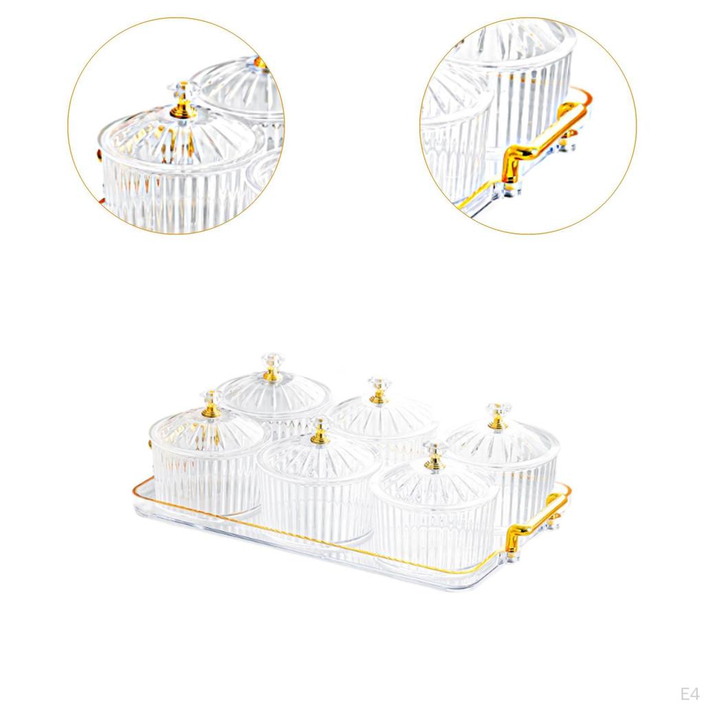 Divided Dried Fruit Plate Dish Modern Decorative Serving Tray with Lid for Kitchen Wedding