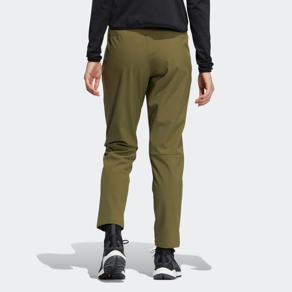 Adidas Terrex Series Logo Print Straight Leg Soft Shell Casual Pants Women Pants Dark-Olive-Green HN2004