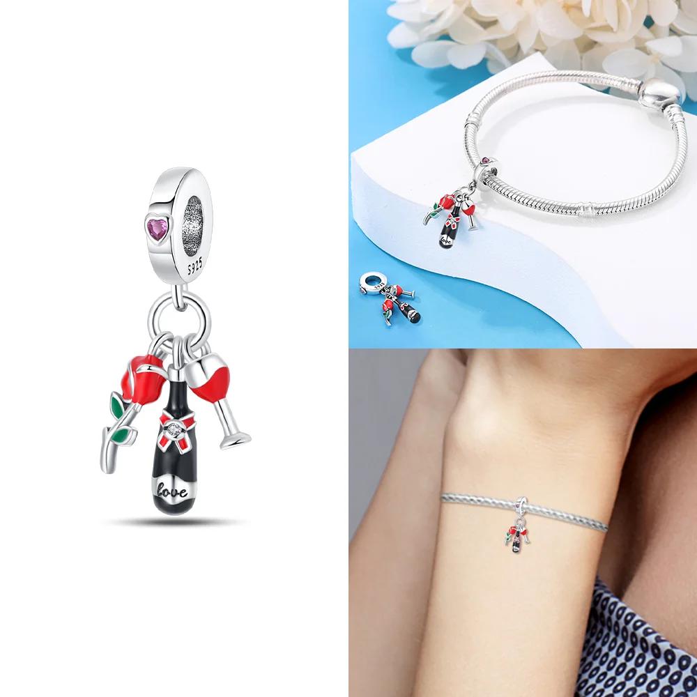 Exquisite Charms Copper Original Yellow Sunflowers Coconut Trees Roses Beads Fit Bracelet Women Jewelry Necklace Diy Gifts