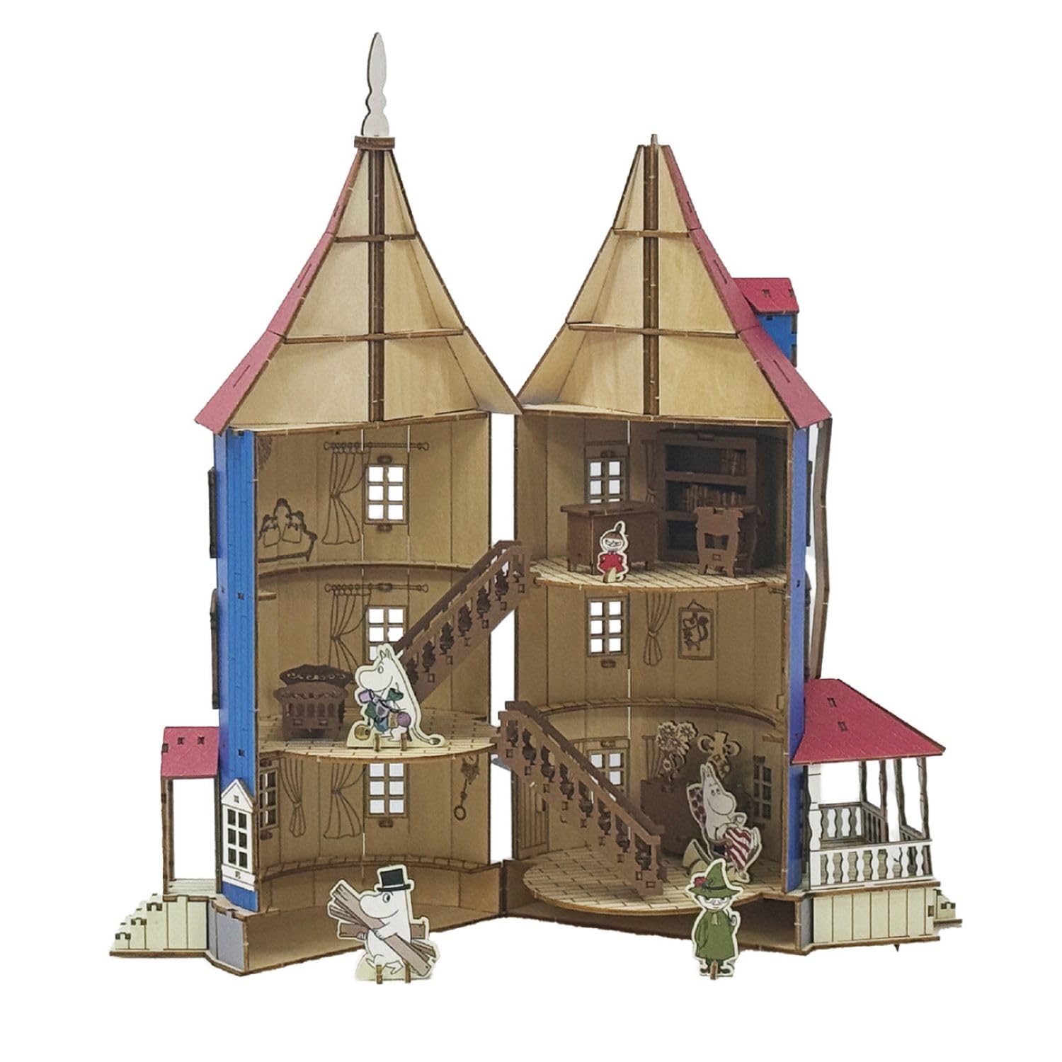 

ki-gu-mi Деревянный 3D-пазл «Дом Муми-троллей», набор для сборки | Персонаж Муми-троллей, модель для самостоятельной сборки | Веселый декор, подарок для взрослых