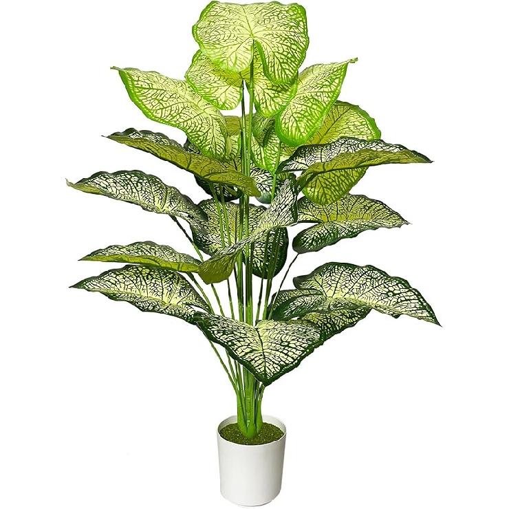 Artificial Plant in Pots Fake Plants Indoor Outdoor, Faux Potted Tree Tropical Palm Floor Plants for Home Office Living Room Bedroom Decor