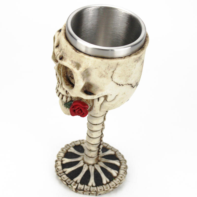 Gothic Wine Glass with Pink Skull The Gothic Romance Tumbler Themmet Themmet Retro Stainless Steel & Wine Cups Best Halloween Birthday Gift | Wine