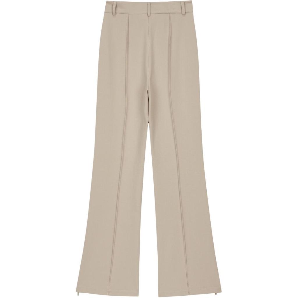 Calvin Klein Jeans Autumn Winter Solid High Waist Flared Casual Pants Women Bottoms Beige J224581-PCF