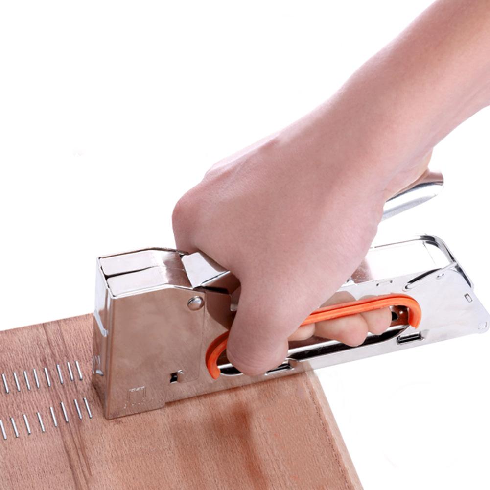 1008U Tacker Staple Gun for 4/6/8mm Stapler Manual Nailing Machine with 2400pcs Nails Stainless Steel for Woodworking Furniture