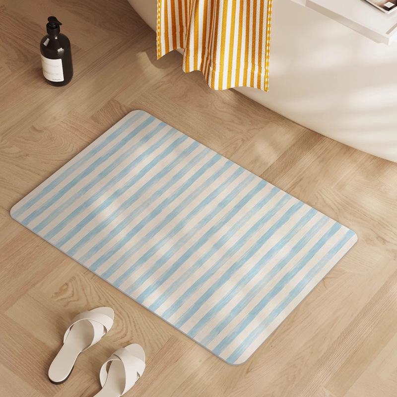 Stripe Cream Floor Mat - Non-Slip, Dirt-Resistant Doorway Mat, Mud Scraper, Washable Loop Pile for Entrances