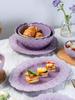 Nordic Style Purple Ceramic Tableware Set: Retro French Bowls, Plates & Dishes - Perfect Housewarming Gift