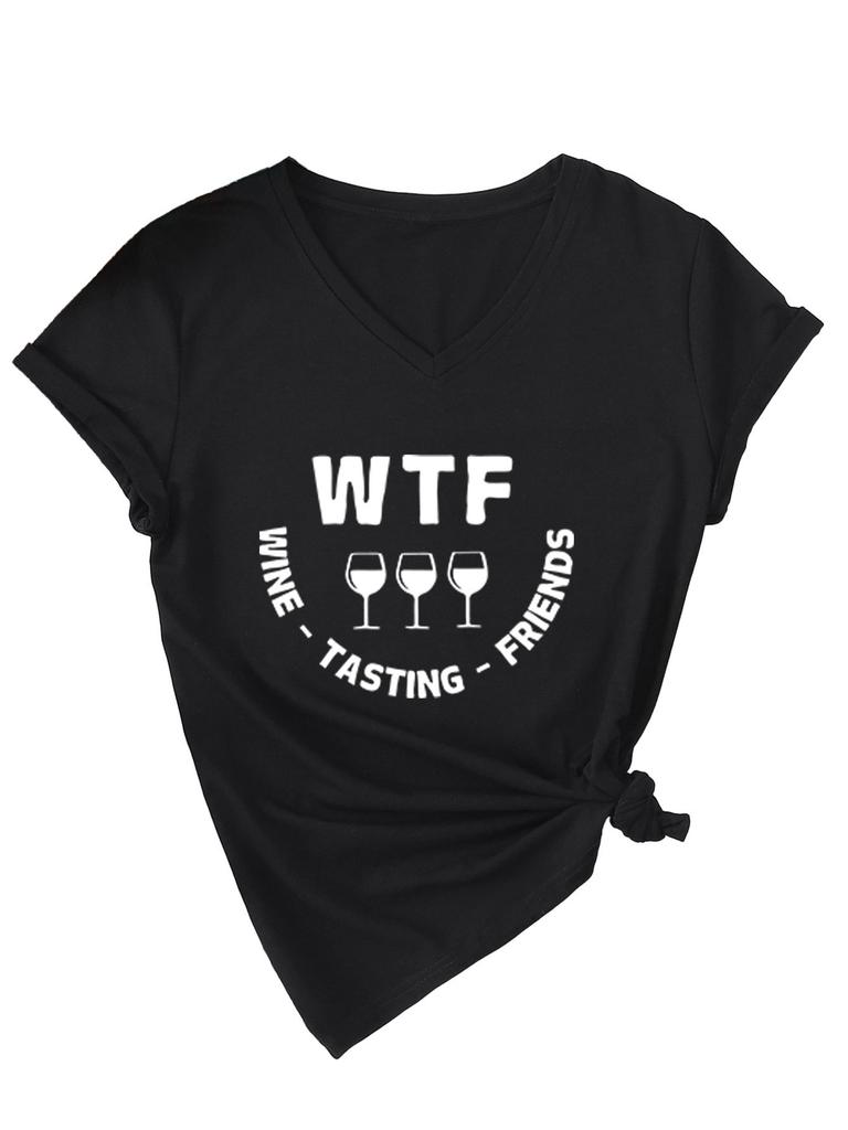 Stylish and Comfortable Women's V-neck Short-sleeved T-shirt