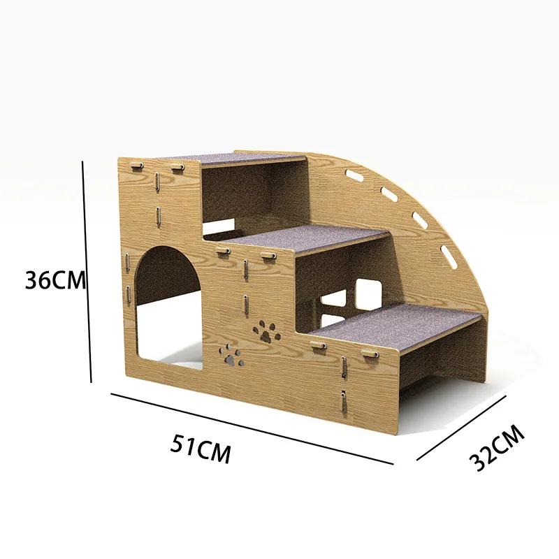 Pet Ladder Elderly Cat Pet Dog Bed Ladder Sofa Ladder Dog Steps Wooden Teddy Cat Stairs