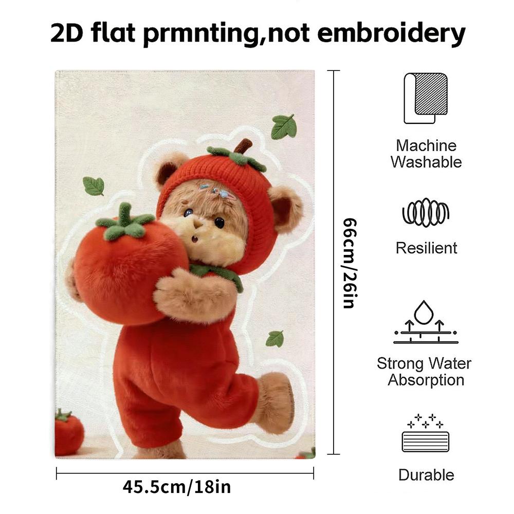 Cuddly Tomato Bear Print Towel, Absorbent Bathroom Towel